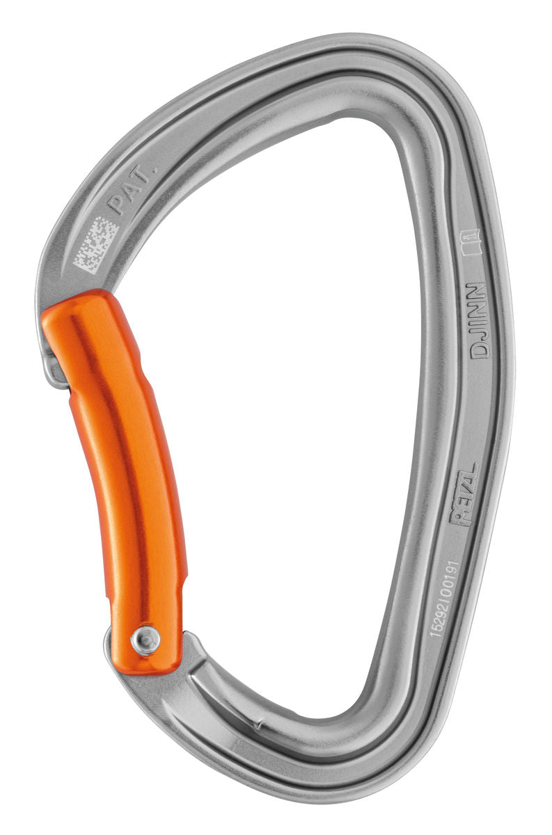 Carabiner PETZL Djinn - Levier Courbé 23kN Pour Escalade